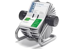 Durable 248123 Carpeta rodante Visifix, para 400 tarjetas de visita, índice A-Z, plata metálica