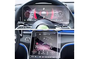 GAFAT M-ercedes Benz Clase C W206/GLC X254 2023 2024 2025 Navegation + Cockpit Protector de Pantalla de Cristal, para Clase C W206/ GLC X254 11,9" + 12,3" Touchscreen, 9H Antiarañazos [2 Piezas]
