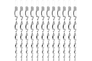 YYANG 2956 12PCS Reflective Bird Deterrent Rods, 30 cm Hanging Bird Repellents, Reflective Spiral Deterrent Bird Repellents Device for Scare Birds Pigeons Away Keep Birds Away From Your Home