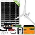 ECO-WORTHY 520W Solar Wind Complete Power System 12V Off-Grid Kit for Home Energy Backup:400W Wind Turbine Generator + 120W Mono Solar Panel + 600W Pure Sine Inverter+ 50Ah Lithium Battery…
