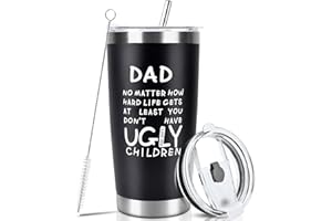 OEAGO Fathers Day Tumbler Gifts for Dad from Daughter Son,20 OZ Tumbler Travel Mug with Straws Lids,Dad Birthday Gifts for Grandpa Men Husband Travel Mug，Fathers Day Presents for Christmas Anniversary