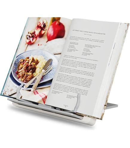 Supporto Per Libro Di Ricette Di Cucina, Supporto Per Libri Con 2 Fermapagina In Metallo Supporto Per Libri E Tablet In Legno Pieghevole E Regolabile Ideale Per Ipad O Tablet 88558132