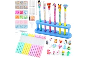 Aischens Kit de Création de Stylos Animaux Adorables, 15 Stylos Personnalisé Magnifiques pour Maison, École, Fêtes & Activités Manuelles - Idée Cadeau Créatif Fille Garçon 6 7 8 9 10 Ans