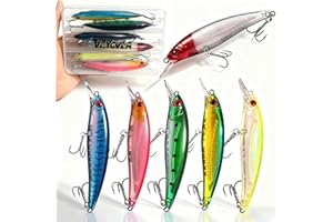 ‎VEYCVLA VEYCVLA 6 Stück Wobbler Angelköder Set für Zander,Hech,Wobbler Barsch & Zande Köder Teasers Raubfisch für Süßwasser oder Salzwasser, 13g I 11cm Angelzubehör Köder, Angeln Geschenke für Männer
