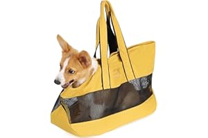 PETCUTE Transportín para Perro Gato Pequeños con Almohadilla Desmontable,Resistente y Duradero,Bolsa de Transporte Transpirable para Gato/Perro,Bolso para Mascotas con Correa de Seguridad Interior