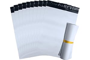 iboo - 100 enveloppes 40 x 50 cm blanches opaques plastique, pochettes d'expéditions, Solide, inviolable et imperméable - Lot de 100