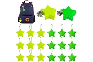 Jukibole Reflectores mochila escolar para niños – 36 piezas estrella de seguridad reflectores colgantes 2 colores, reflector impermeable llavero para mochila, ropa, ciclismo, correr, trotar, mascotas