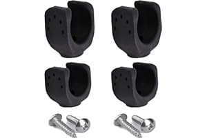 AUXPhome Lot de 4 (2 grandes tailles de 3 à 4,3 cm, 2 petites de 2 à 2,8 cm), crochets de rangement pour échelle de bateau, clips de support de pagaie, clips de lumière pour mât, caoutchouc noir