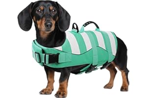 ASENKU Dog Life Jacket Medium Dog Swimming Vest Sports Style,Dog Buoyancy Aid Dog Swimming Float Jacket Adjustable & Durable Puppy Safety Dog Life Vest with Handle for Swimming, Boating,Surfing,M