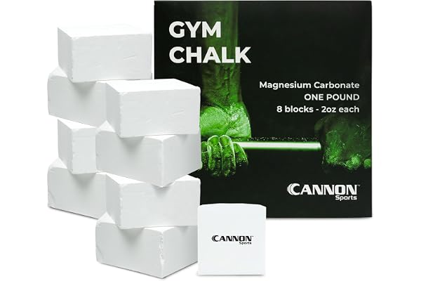 Cannon Sports Craie de Gymnastique pour athlètes, poignée résistante à la Transpiration, prévention des Ampoules pour haltérophilie, Gymnastique, Escalade (Craie de Bloc, 0,5 kg)