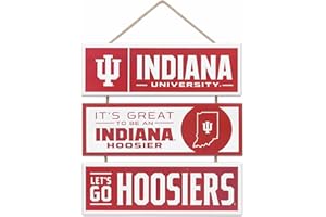 OPEN ROAD BRANDS Indiana University Hoosiers Linked Wood Wall Decor - Vintage Indiana Hoosiers Sign for Man Cave or Dorm Room