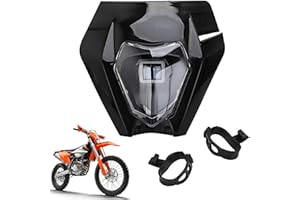 USTPO Faro delantero LED universal para motocicleta, carenado para EXC250 SX250 SXF250 EXC450 SX350 SXF450 EXC525 Dirtbike Enduro Super Motocross, color negro
