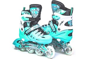 Scale Sports - Adjustuble Roller Skates with light up wheels for children and adults - Kids Inline Roller boots for toddler, Rollers for girls, boys, professional and beginner.