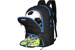 LARIPOP Large Soccer Bag- Youth Soccer Backpack & Bags for Basketball, Volleyball & Football Sports Bag Separate Cleat Shoe and Ball Compartment.