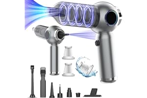 KEDIFOAI Aspirabriciole Senza Fili, 20000Pa 4 in 1 Aspirapolvere Auto Portatile,Aspiratore e Soffiatore con Motore Brushless,USB C Mini Aspirapolvere Potente per Auto Casa Ufficio Peli di Domestici (Silver)