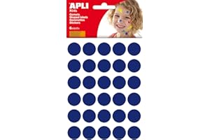 APLI Kids 13226 - Bolsa de gomets redondos 20 mm, color azul, 6 hojas
