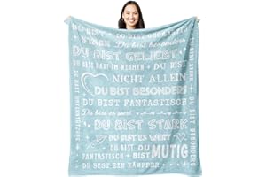 ‎JURATAR Juratar Geschenke für Frauen Männer, Personalisierte Decke Geburtstagsgeschenk für Frauen, Dankeschön-Geschenke für Freundin Schwester Kollegin, Superweiche Decke aus Flanell (Himmelblau)