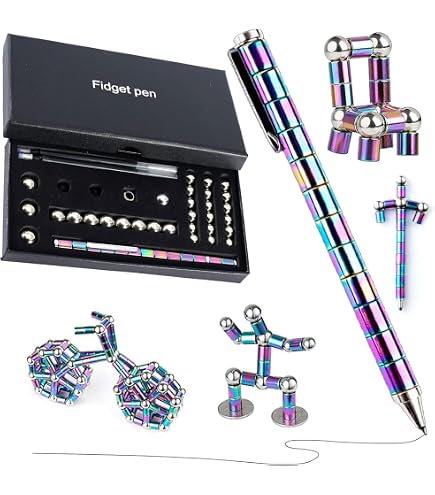 Stylo Multifonction Magnétique Fidget Pen Orange - Stylo à Bille Gadget Cool Avec Aimants Pour Hommes Et Femmes