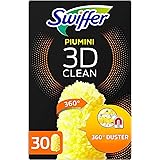 Swiffer Duster Piumini Catturapolvere, 30 Piumini 3D, Cattura e Intrappola Polvere e Sporco, Raggiunge I Punti più Difficili 