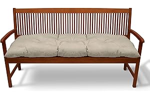 Beautissu Garden Bench Cushion 3 Seater 180x50x10 cm - Comfortable Natural Outdoor Swing Chair Seat Garden Furniture Cushions Patio Pads - Flair BK