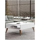 Orta Sehpa Masa Salon Sehpası L&uuml;x Model 90x50x33 BEYAZ