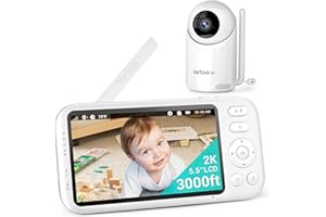 Jartoo 2K Video Baby Monitor with Camera and Night Vision, 914m Long Range Baby Monitor No WiFi, 5.5" FHD Screen ANC Baby Camera Wireless, Room, Portable, 2-Way Talk, AI Cry Detect, 6000mAh