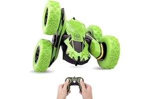 COCOPA Macchina Telecomandata, 4WD RC Auto Telecomando 360° Rotazione Acrobatica RC Stunt Car, 1:28/2.4GHZ Macchina Radiocomandata per Bambini Giocattoli Regalo- Verde (Batteria Non Inclusa)
