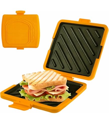 Tostadora Para Microondas Paaruter - Haz Sándwiches Tostados En Minutos, Color Rojo, Fácil De Lavar