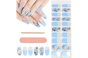 Kalolary 20PCS Bandes D'autocollants de Vernis à ongles en gel, Français Enveloppement à Ongles en Gel Auto-adhésif Lampe UV / LED Bandes d'ongles en Gel Durci Stickers (NJTZ-19)