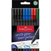Faber-Castell Grip Finepen İnce Ke&ccedil;e U&ccedil;lu Kalem Seti, 10&rsquo;lu, Ofis ve G&uuml;nl&uuml;k Kullanım, 0.4 mm Hassas U&ccedil;, Metal Destekli, Ergon