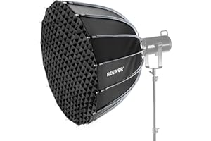NEEWER 90cm Softbox Parabolico, Attacco Bowens,Rilascio Rapido con Diffusori/Griglia/Borsa per Luci Video Continue CB60 CB200B MS60 MS150B Q4 Compatibile con Godox Compatibile con Aputure 600d,NS90P