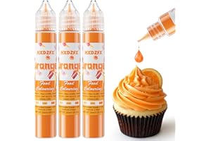 HXDZFX Orange Food Colouring - 30ml×3 Bottles Concentrated Food Colouring Liquid for Baking, Cake Decorating, Candy, Macaron, Icing and Cooking - Neon Food Dye for Slime Making and DIY Crafts