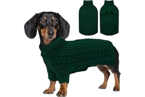 ASENKU Jersey para Perros Mediano M,Jersey de Punto Lavable con Cuello Alto, Suéter para Perros Gato Cálido Ropa de Invierno,Abrigo para Mascotas para Bulldog Frances,Chihuahua,Teckel