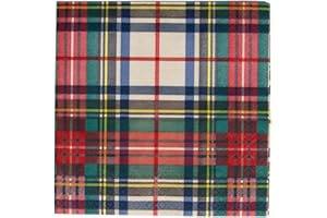 Caspari Dress Stewart - Servilletas de papel de tartán, 20 por paquete