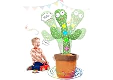 Dancing, Singing and Shaking Cactus Plush Toy- Repeat Whatever You Said, With 120 English Songs for Kids (No Batteries)