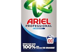 P&G PROFESSIONAL Ariel Professional Lessive en poudre Original 100 lavages, 5.5kg, Efficace sur tous les types de taches de graisse