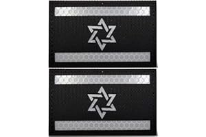 APBVIHL Parche infrarrojo reflectante IR de la bandera de Israel, banderas nacionales israelíes DIY emblema moral táctico militar pulseras insignias decorativas parches apliques