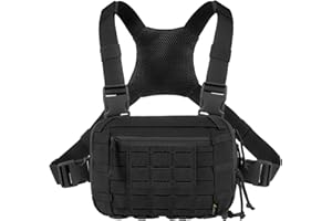 VOTAGOO Taktische Brusttasche, 2L Kapazität, Molle Chest Rig, Brust Pack EDC mit CCW Fach, Verstellbarer Gurt für Outdoor-Aktivitäten