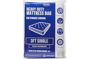 KEINEMOVE Single Size Mattress Bag - Moving and Storage – 3ft - 1 Pack - Heavy Duty - Mattress Cover for Moving - Plastic Mattress Storage Bag - Water Resistant, Dust Proof, Tear Resistant, Anti-Mould