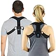 Vive Posture Corrector Brace - Spinal Support for Back, Upper Neck, Shoulder - Physical Therapy for Men and Women Under Clothes Hunchback Straightener Device Improves Bad Slouch