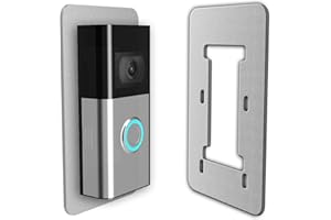 Mars Outpost Plaque murale en acier inoxydable sans perçage pour sonnette vidéo sans fil / sonnette vidéo 2024 Plus Pro 1-2 Gen 3 Plus 4 - Plaque de montage pour sonnette de porte sans fil avec caméra