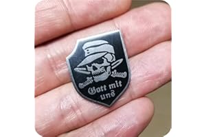 QWASZX Eeng Emaille Pin Brosche Vintage Silber schwarz Schild Abzeichen deutsche Wehrmacht Schmuck Gott Pin