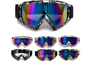 APEBAZY Motorradbrille Motocross Brille Dirt Bike Crossbrille ATV Off Road Racing MX-Fahrbrille Reitbrille Winddicht Anti Fog UV Skibrille