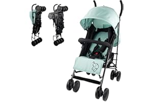 Mobiclinic®, Carrito bebe, Marca española, Plegable, Respaldo reclinable, Doble sistema de seguridad, Ruedas extraíbles, Arnés ajustable 5 puntos, Silla paseo ligera (Verde)