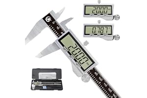 KETOTEK digitalt skjutmått, 150 mm skjutmått i rostfritt stål med stor LCD-skärm, professionell mikrometer med mm/tum-omvandling, Utomhus, Inomhus, Djup Och Stegmätning