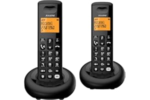 Alcatel E260S Voice Duo - Cordless Phone with answering machine and 2 Handsets - Landline Home Phones - Call Blocking Telephones - UK Only