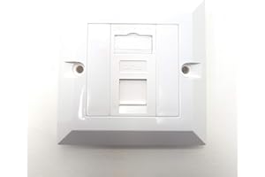 MainCore 1 Port CAT5e RJ45 Faceplate Wallplate Wall Outlet LAN with Keystones Jacks (available in Single, Double, Quad & Port) (1 PORT)