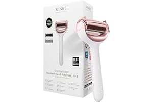 GESKE | SmartAppGuided™ MicroNeedle Face & Body Roller | 8 in 1 | Dermaroller électrique | Microneedling | Appareil à micro-aiguilles | Rouleau à aiguilles | Rouleau de beauté visage et corps