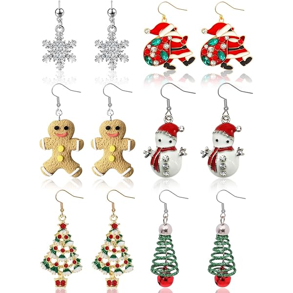 Ardorchid Weihnachts-Stirnbänder Für Damen, 4-tlg. Set – Kariert Mit Schneeflocken, Dehnbar, Rutschfest, Für Festtage