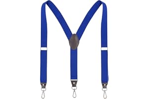 Ausukler Bretelle da uomo extra forti 3,5 cm di larghezza con ganci girevoli e cinghie elastiche Y-back per jeans